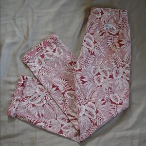 Janie and Jack x Reyn Spooner Girls Kipuka Pants Red Tropical Print size 14